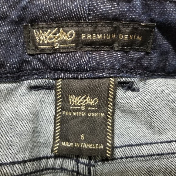 Mossimo jeans 6 Wide Leg denim trouser whiskered early 2000's stretch - Picture 12 of 13